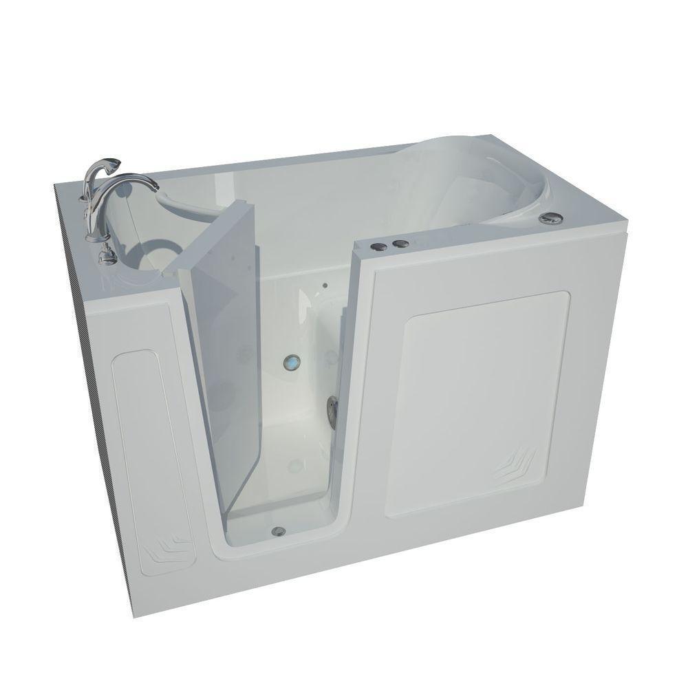 HD Series 30 in. x 54 in. Left Drain Quick Fill Walk-In Air Tub in White