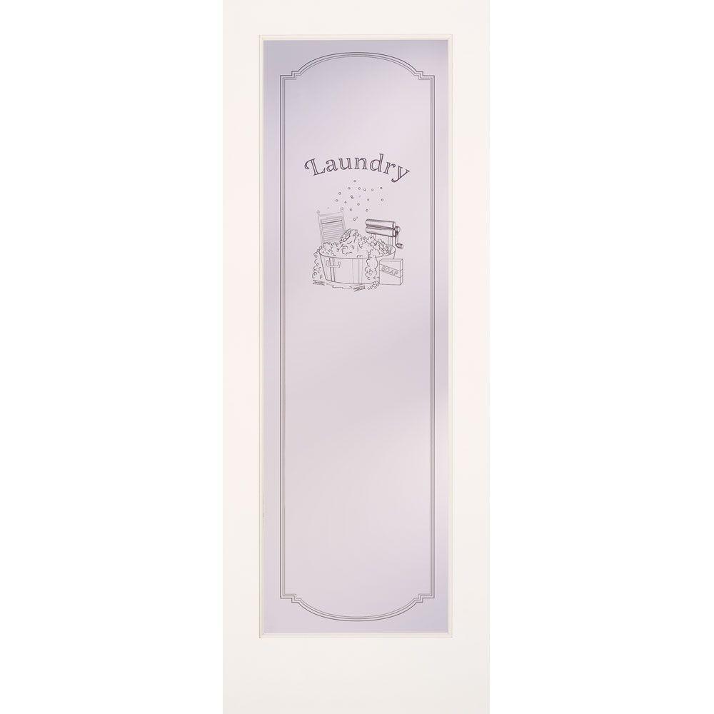 32 in. x 80 in. 1 Lite Laundry Smooth Primed MDF Interior Door Slab