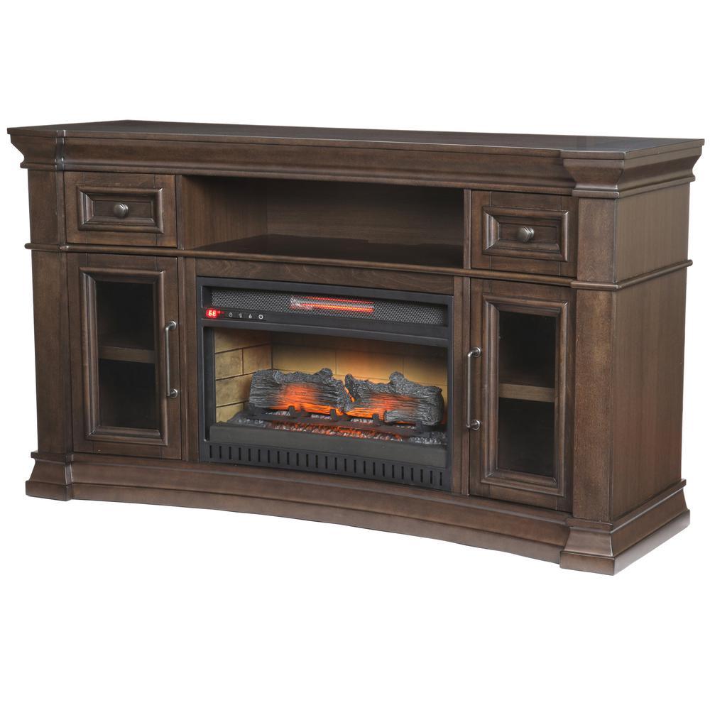Oak Park 60 in. Freestanding Electric Fireplace TV Stand in Coffee