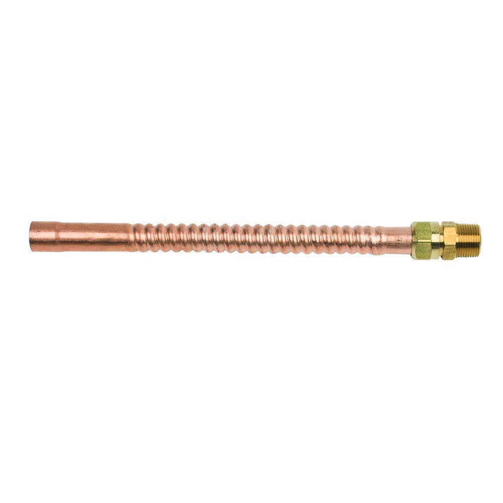 3/4 in. FIP/MIP x 3/4 in. Nominal Male/Female Sweat x 12 in. Copper Water Heater Connector (7/8 in. O.D.)