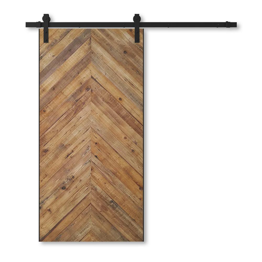40 in. x 83 in. TRIBECA 40 in. x 83 in. Reclaimed Wood Sliding Barn Door with Hardware Kit