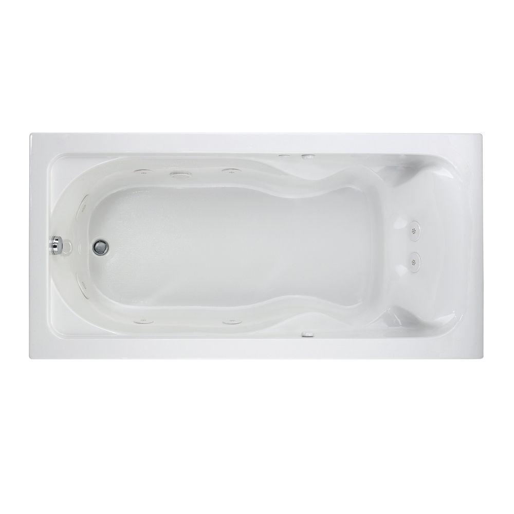 Lifetime Cadet EverClean 72 in. x 36 in. Whirlpool Tub with Reversible Drain in White
