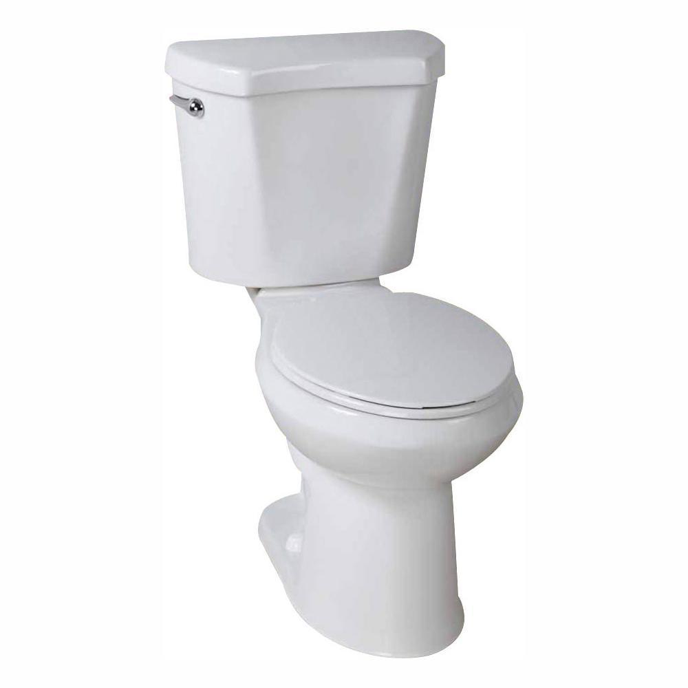 2-piece 1.28 GPF High Efficiency Single Flush Round Toilet in White, Seat Included (3-Pack)