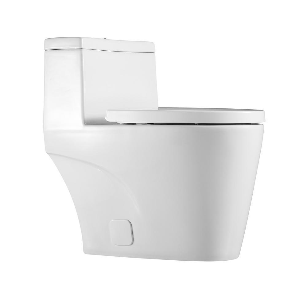 0.8 GPF/1.28 GPF Dual Flush Square Shape Ceramic Elongated Toilet Square Only in White