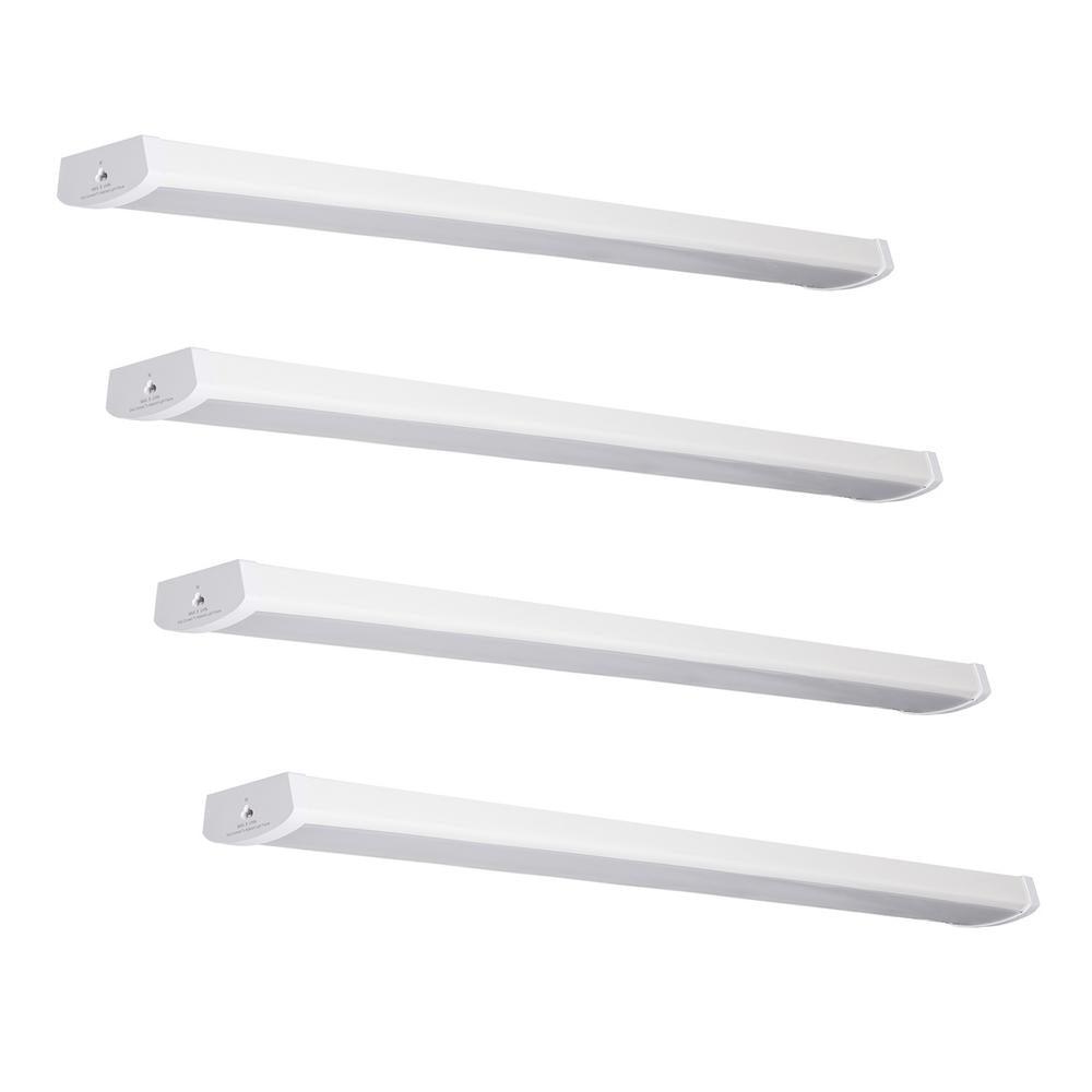 4 ft. 4000 Lumen 4000K Integrated LED White Linkable Wraparound Light (4-Pack)