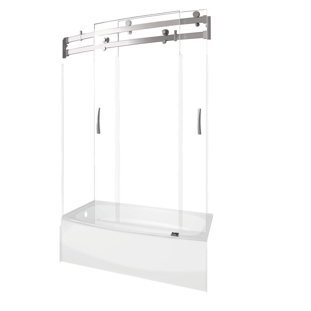 Classic 400 Curve 30 in. x 60 in. x 80 in. Bath and Shower Kit with Left-Hand Drain in White