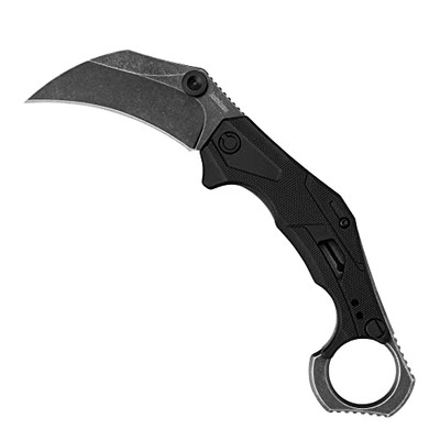 Kershaw 2064 Outlier Assisted Karambit Knife Black GRN, 2.5" Black Stonewash