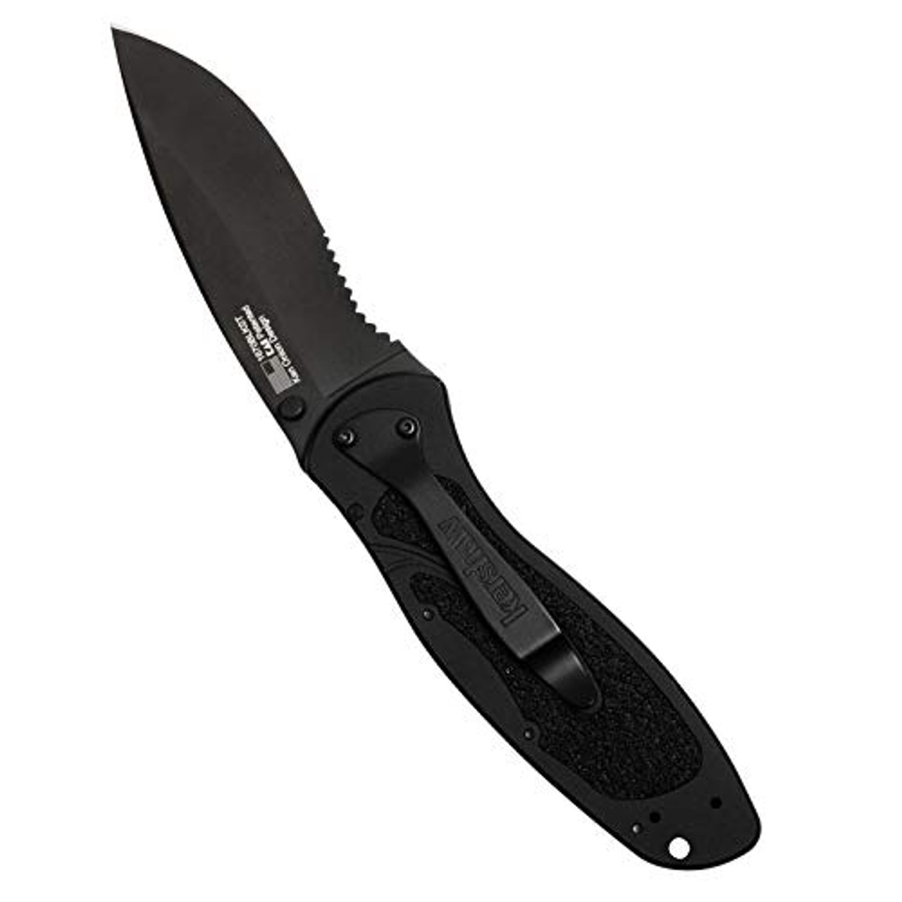 Kershaw 1670BLKST Blur Black Serrated; Folding Knife W/All-Black Body, Partially - Image 3