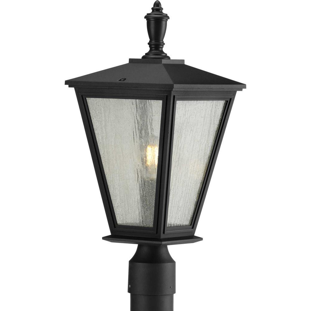 Cardiff Line Voltage 1-Light Black 4x4 Deck Post Light Post Lantern