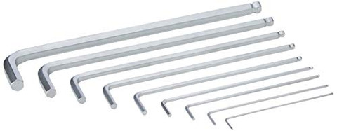 Wera 05073391001 Hexagon 950 PKL/9 SB L-Key Set, BlackLaser, Ballpoint Hex Key