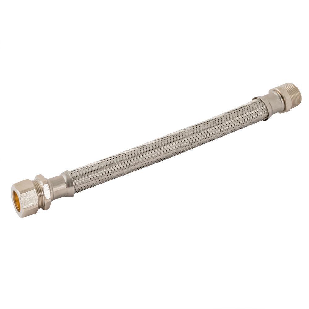 Water-Flex 3/4 in. MIP x 3/4 in. Compression x 18 in. Steel-Flex Flexible Stainless Steel Connector