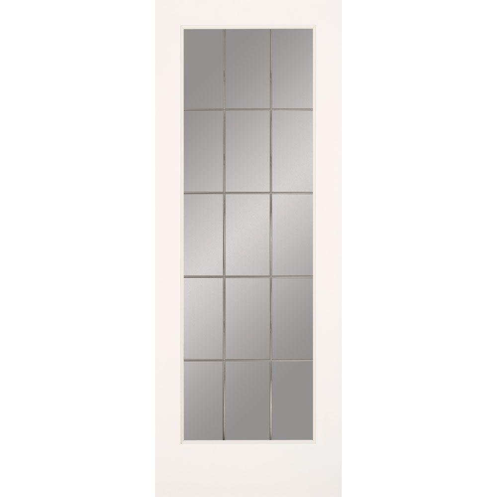 32 in. x 80 in. 15 Lite Illusions Smooth Primed MDF Interior Door Slab