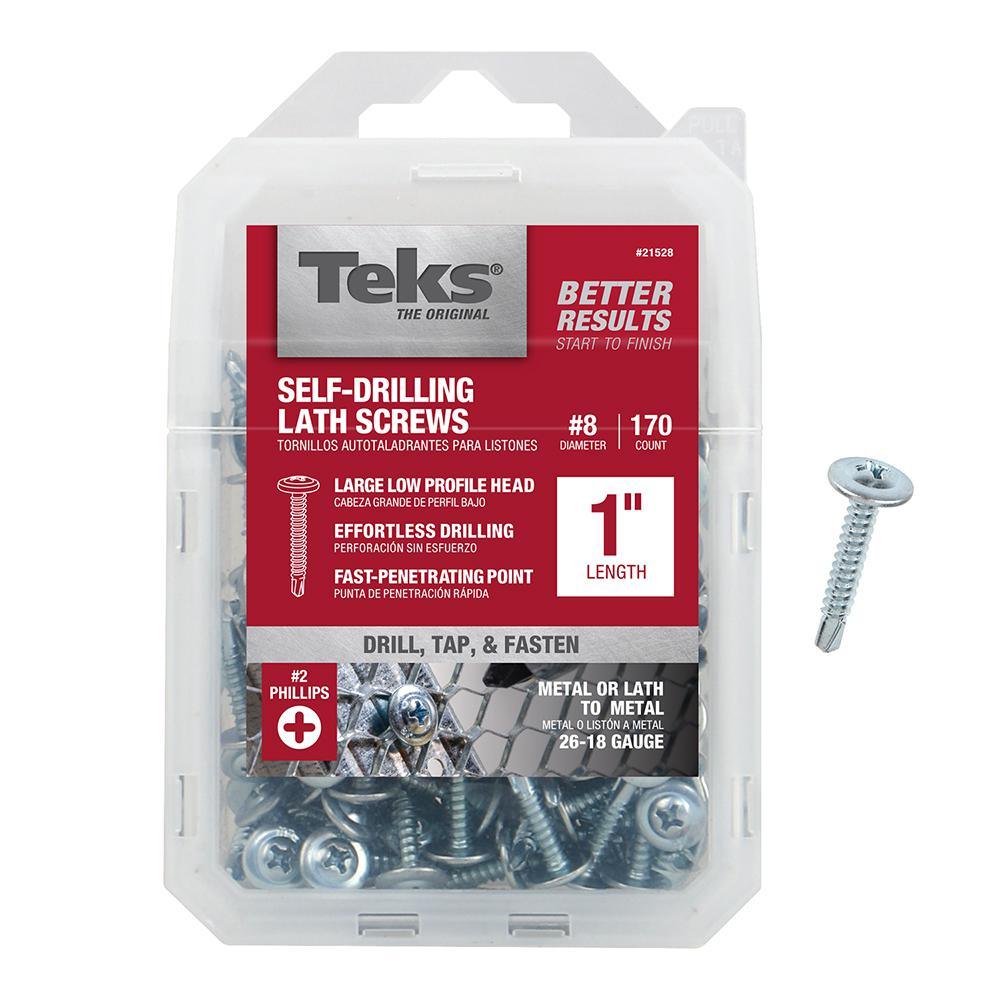 #8 x 1 in. Fine Zinc-Plated Steel Phillips Truss-Head Drill Point Lath Screws (170-Pack)