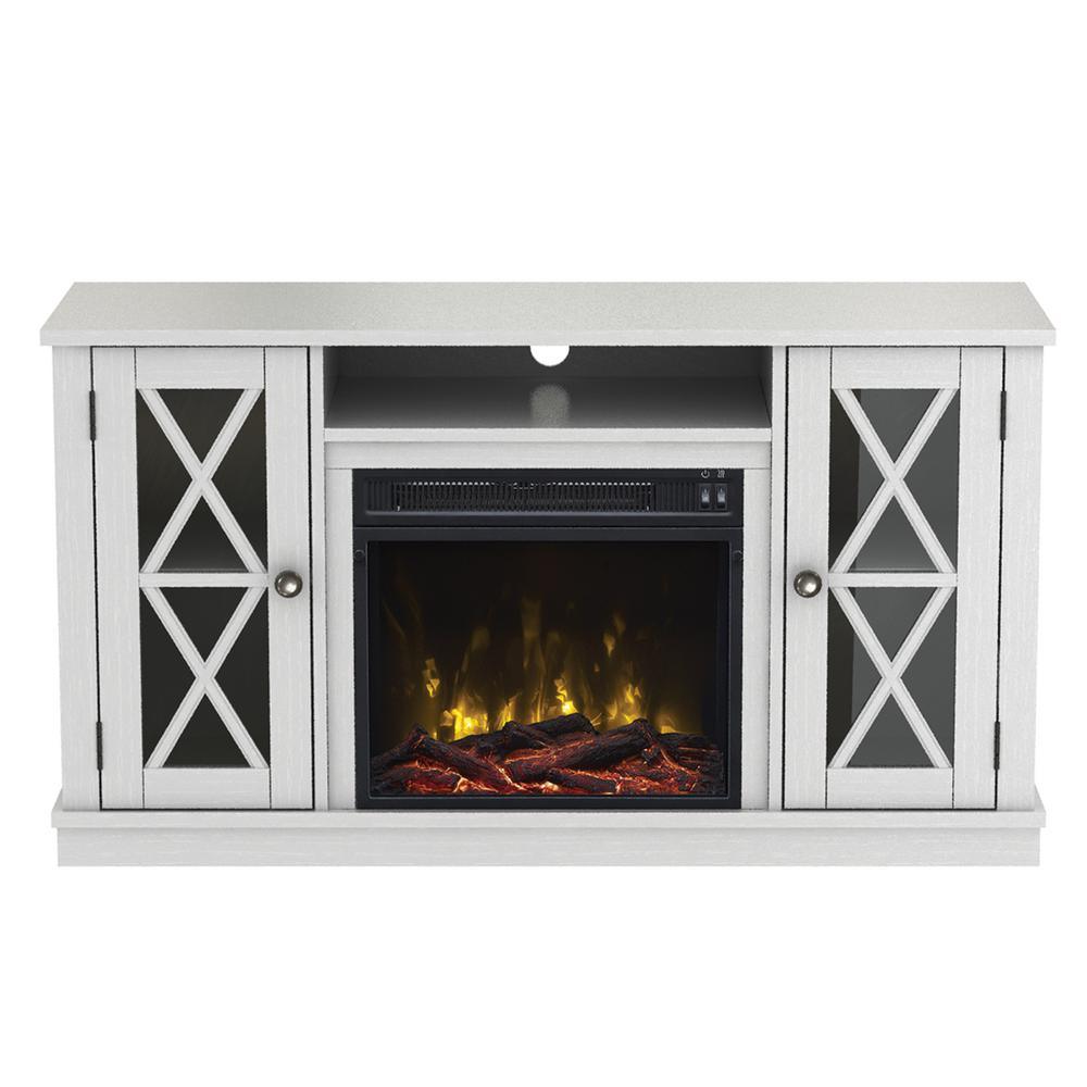 Bayport 47.50 in. Media Console Electric Fireplace TV Stand in White