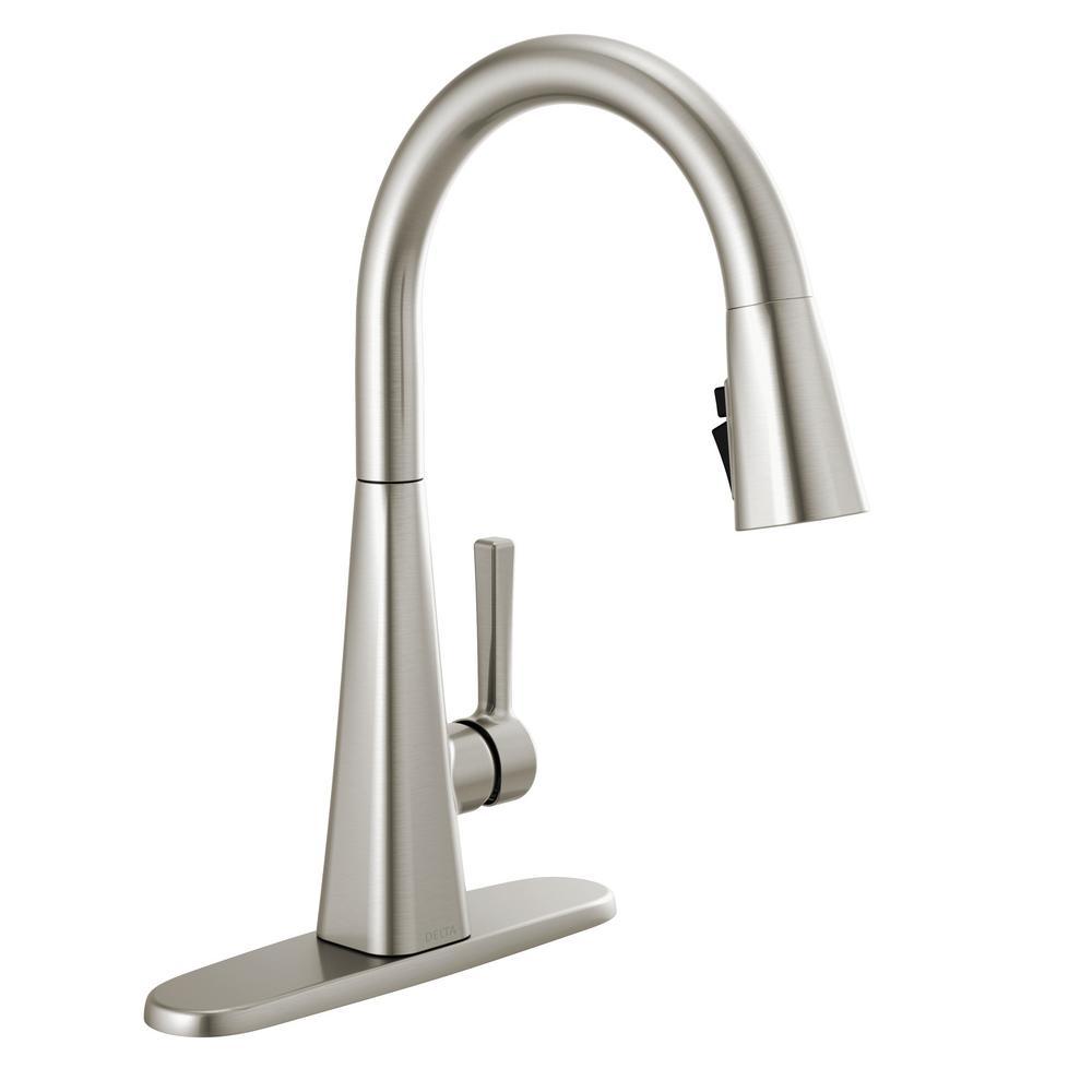 Lenta Single-Handle Pull-Down Sprayer Kitchen Faucet with ShieldSpray Technology SpotShield Stainless