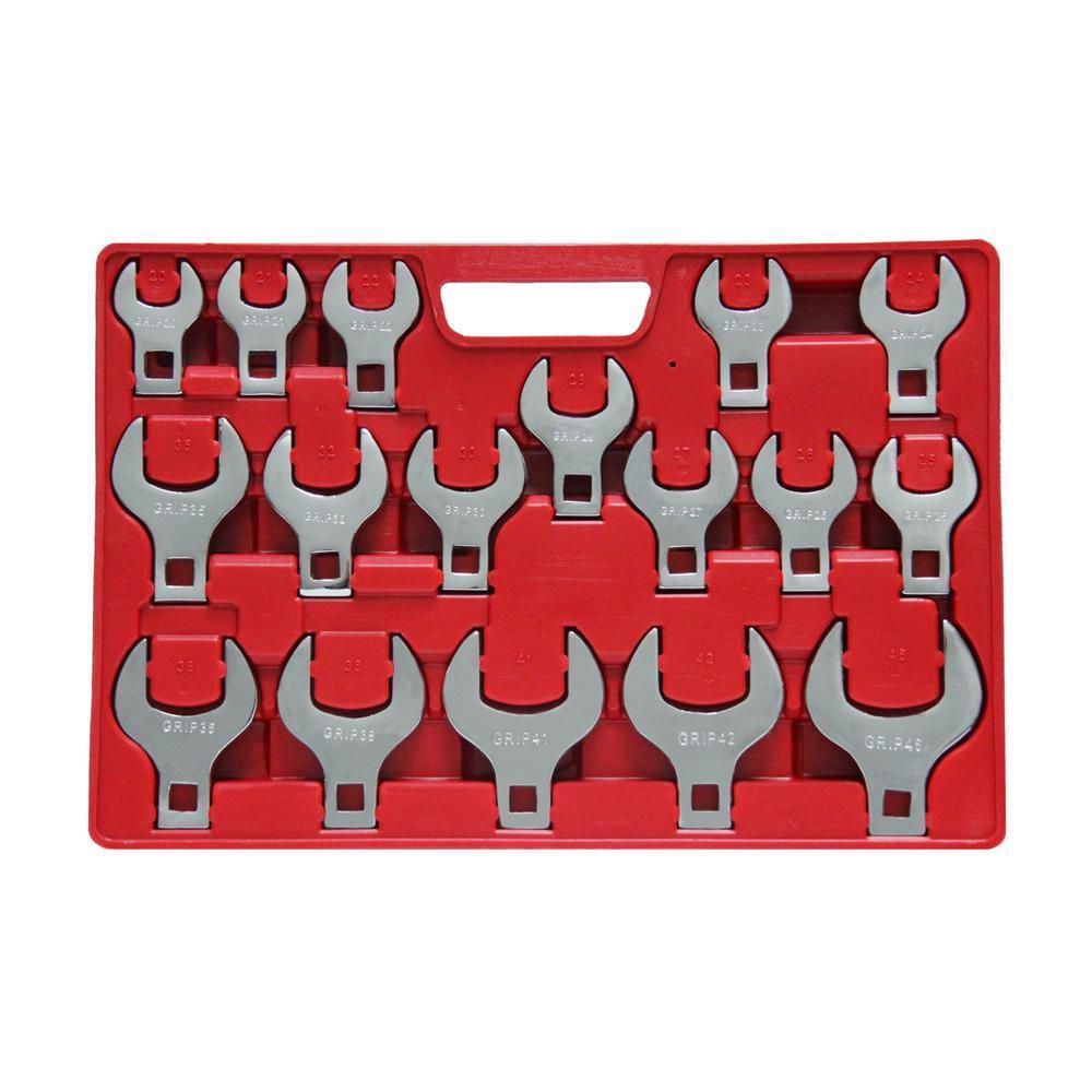1/2 in. Drive MM Jumbo Crowfoot Wrench Set (17-Piece)