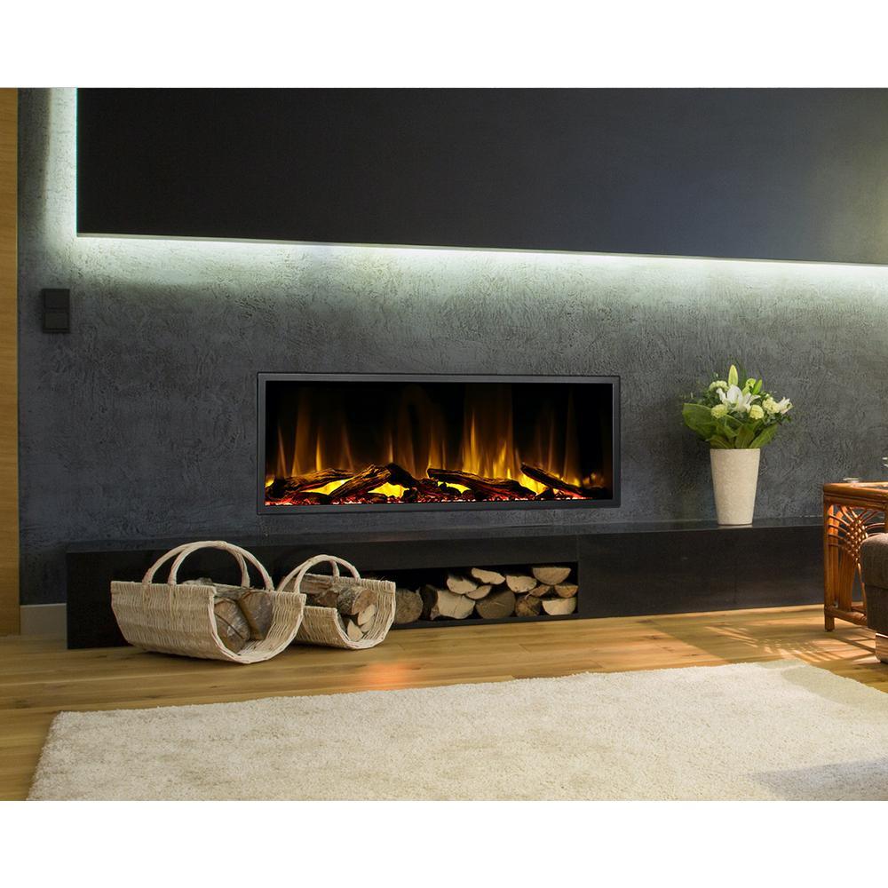 45 in. Harmony Built-in LED Electric Fireplace in Black Trim