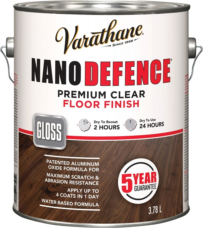 Varathane Y247502 Premium Floor Finish, Gloss, Liquid, Clear, 3.78 L, Can