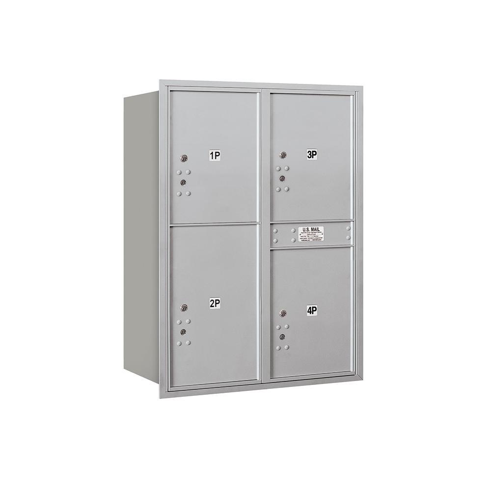3700 Horizontal Series 3-Parcel Locker Recessed Mount Mailbox