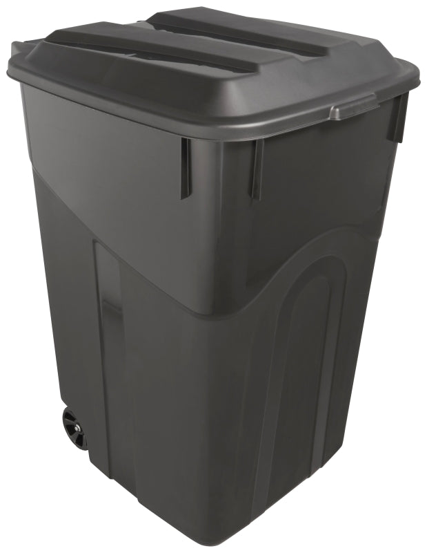 United Solutions TI0073 Wheeled Trash Can, 45 gal Capacity, Lid Closure