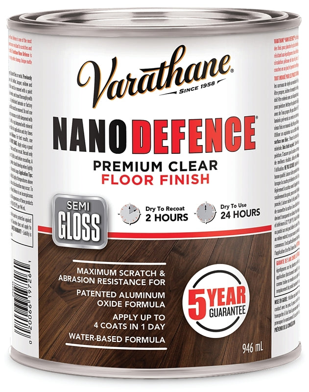 Varathane 254215 Premium Floor Finish, Semi-Gloss, Liquid, Clear, 946 mL, Can