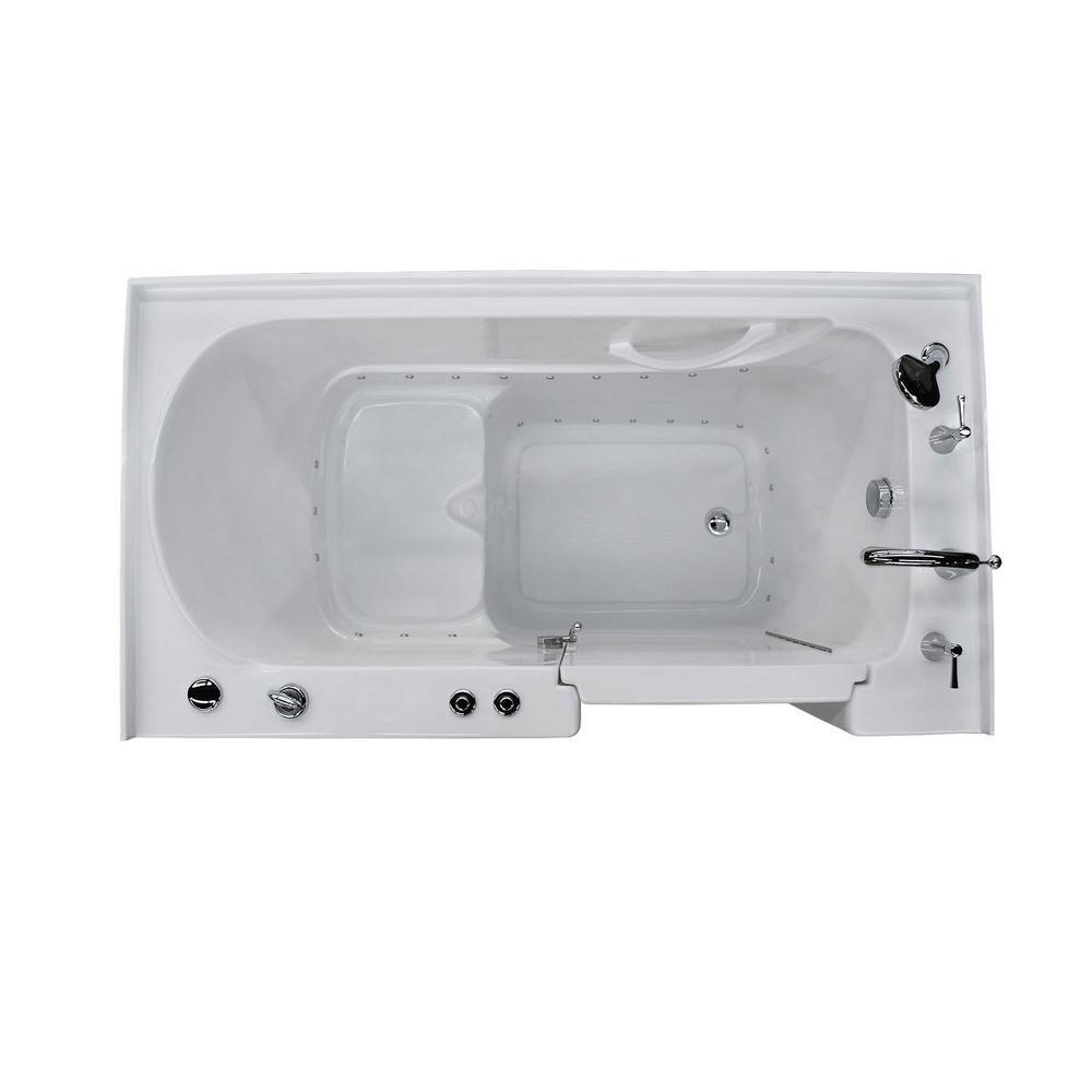 HD Series 32 in. x 60 in. Right Drain Quick Fill Walk-In Air Tub in White
