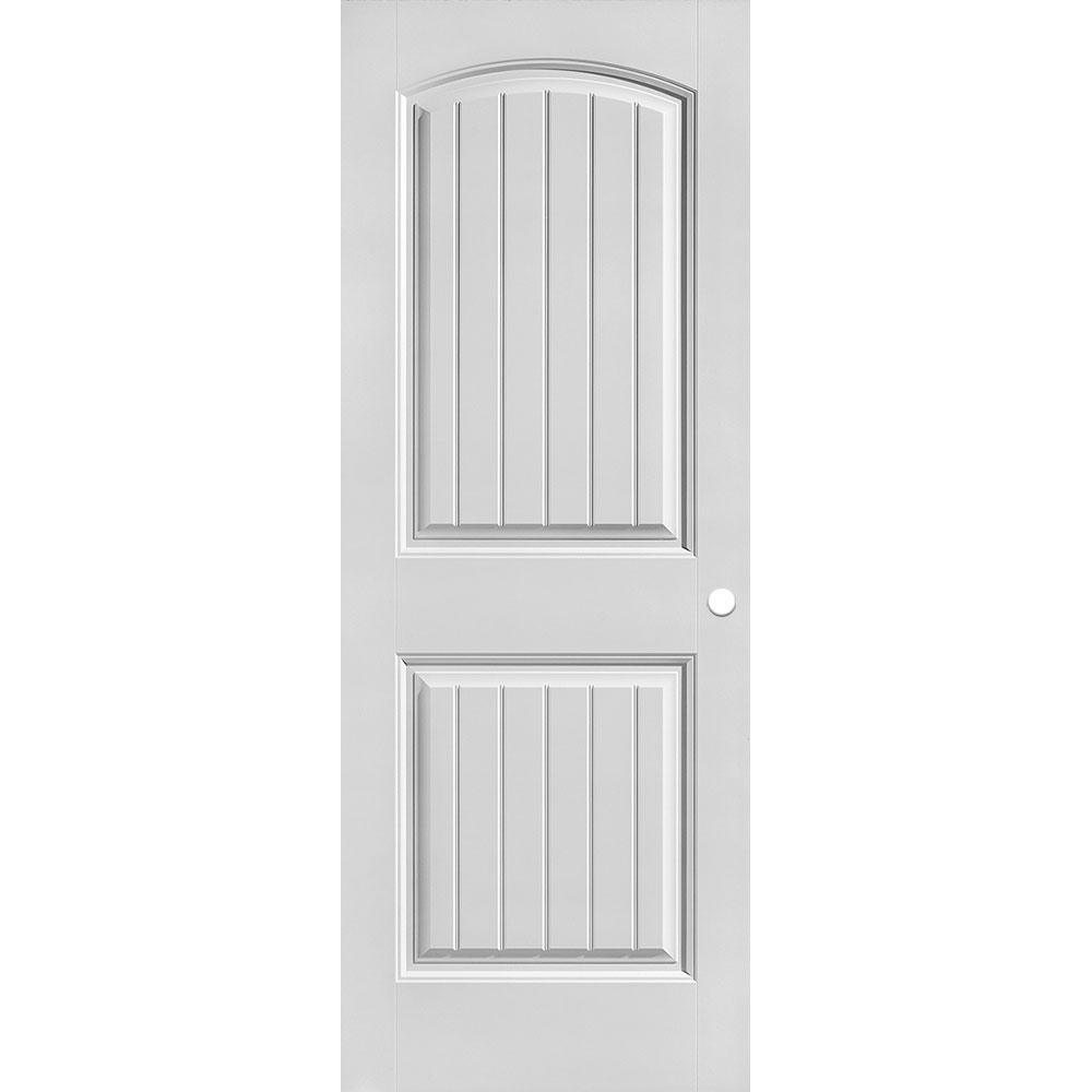 30 in. x 80 in. Cheyenne Smooth 2-Panel Camber Top Plank Hollow Core Primed Composite Interior Door Slab