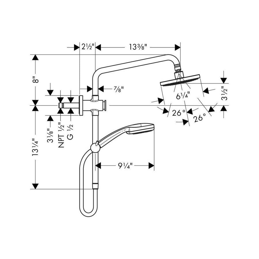 Hansgrohe Hansgrohe-General Brushed Nickel 1-Spray Rain Dual Shower Head 2-GPM (7.6-LPM)
