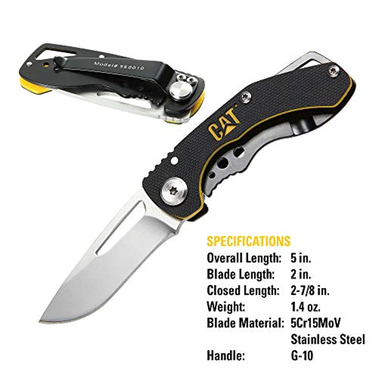 Caterpillar 980010 5" Drop-Point Folding Knife - Image 3