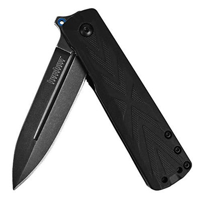 Kershaw 3960 Barstow; All Black Pocket Knife with 3 Inch Stainless Steel Spear