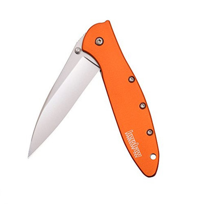 Kershaw 1660OR Leek, Orange Pocket Knife (1660OR), 3 Bead-Blasted