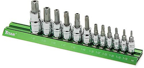 Titan Tools 12 pc. Tamper Resistant Torx Bit Socket Set (16121)