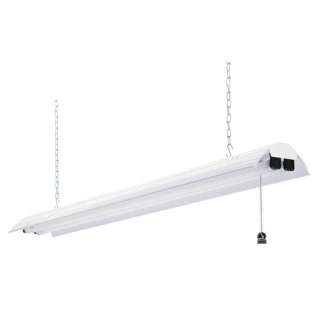 1245 SHOPLIGHT 2-Light Polished Silver Fluorescent Shop Light