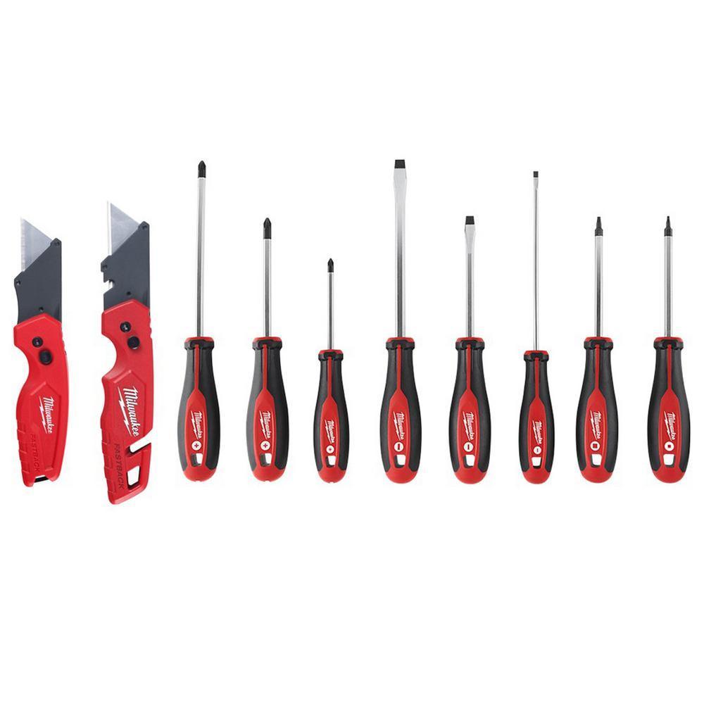 Screwdriver Set W/ FASTBACK Utility Knifes (10-Piece)