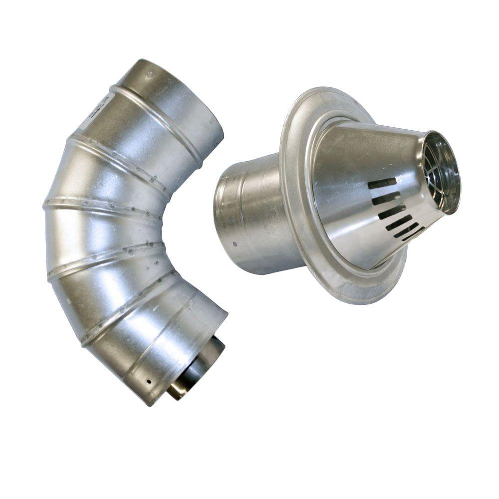 3 in. x 5 in. Stainless Steel Concentric Low Profile Termination Vent for Tankless Water Heaters