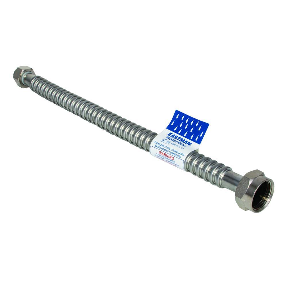 3/4 in. FIP x 1 in. FIP x 24 in. Corrugated Stainless Steel Water Heater Connector