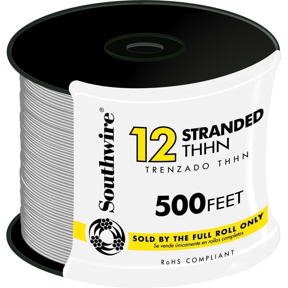500 ft. 12 White Stranded CU THHN Wire