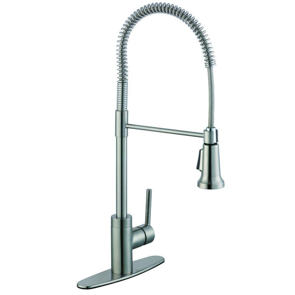 1200 Series Single-Handle Pull-Down Sprayer Kitchen Faucet in Stainless Steel