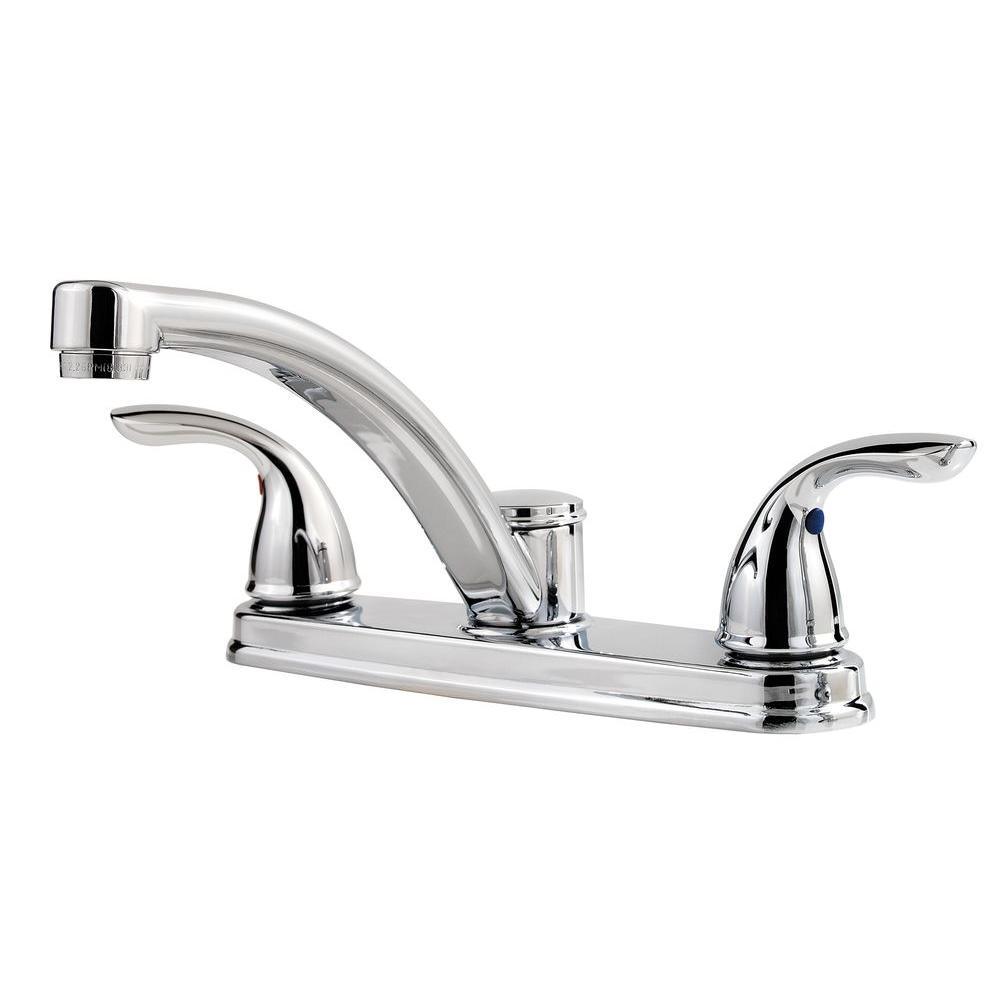 Delton 2-Handle Standard Kitchen Faucet in Polished Chrome