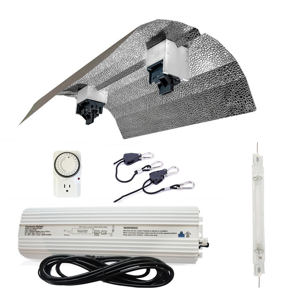 1000-Watt Double Ended HPS 120-Volt/240-Volt Grow Light System with DE Basic Wing Grow Light Reflector