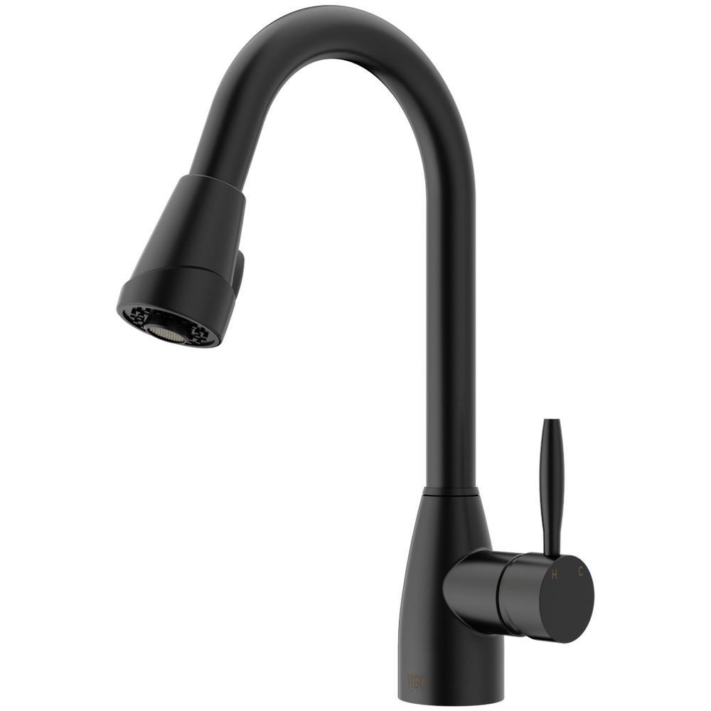 Graham Single-Handle Pull-Down Sprayer Kitchen Faucet in Matte Black