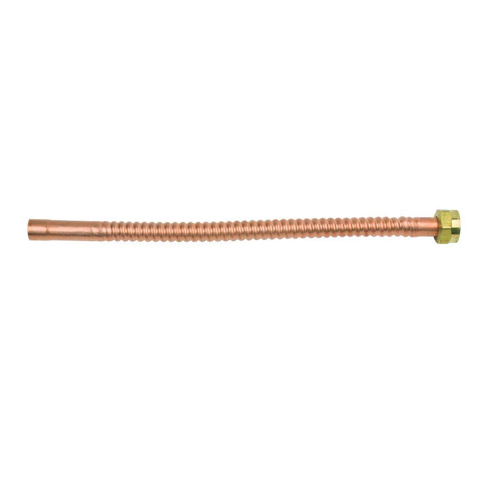 1 in. FIP x 3/4 in. Nominal Male/ Female Sweat x 18 in. Copper Water Heater Connector (7/8 in. O.D.)