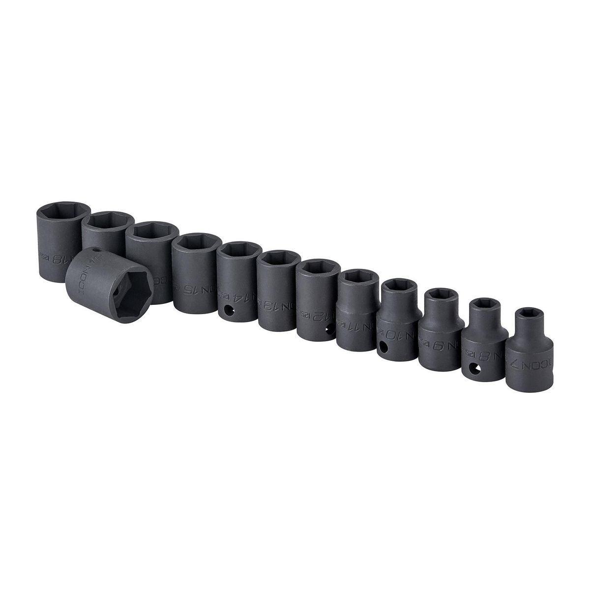 3/8 in. Drive Metric Professional Impact Socket Set, 13 Pc.