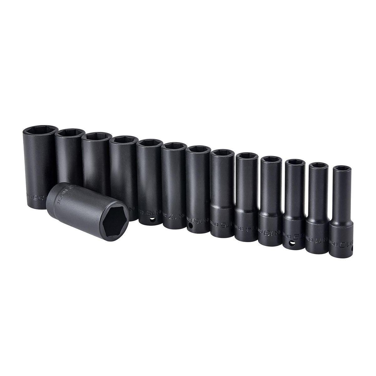 1/2 in. Drive Metric Professional Deep Impact Socket Set, 14 Pc.