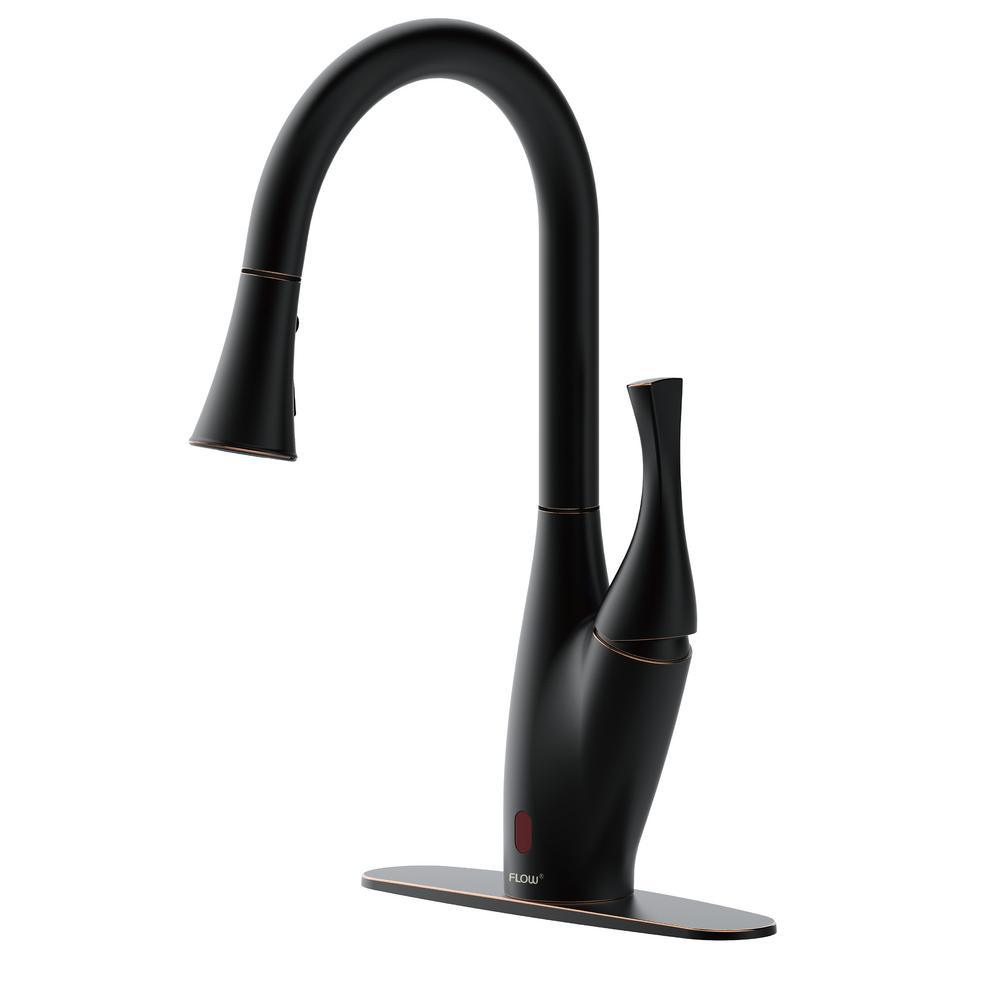 X Series Single-Handle Pull-Down Sprayer Kitchen Faucet with Motion Sensor in Oil Rubbed Bronze