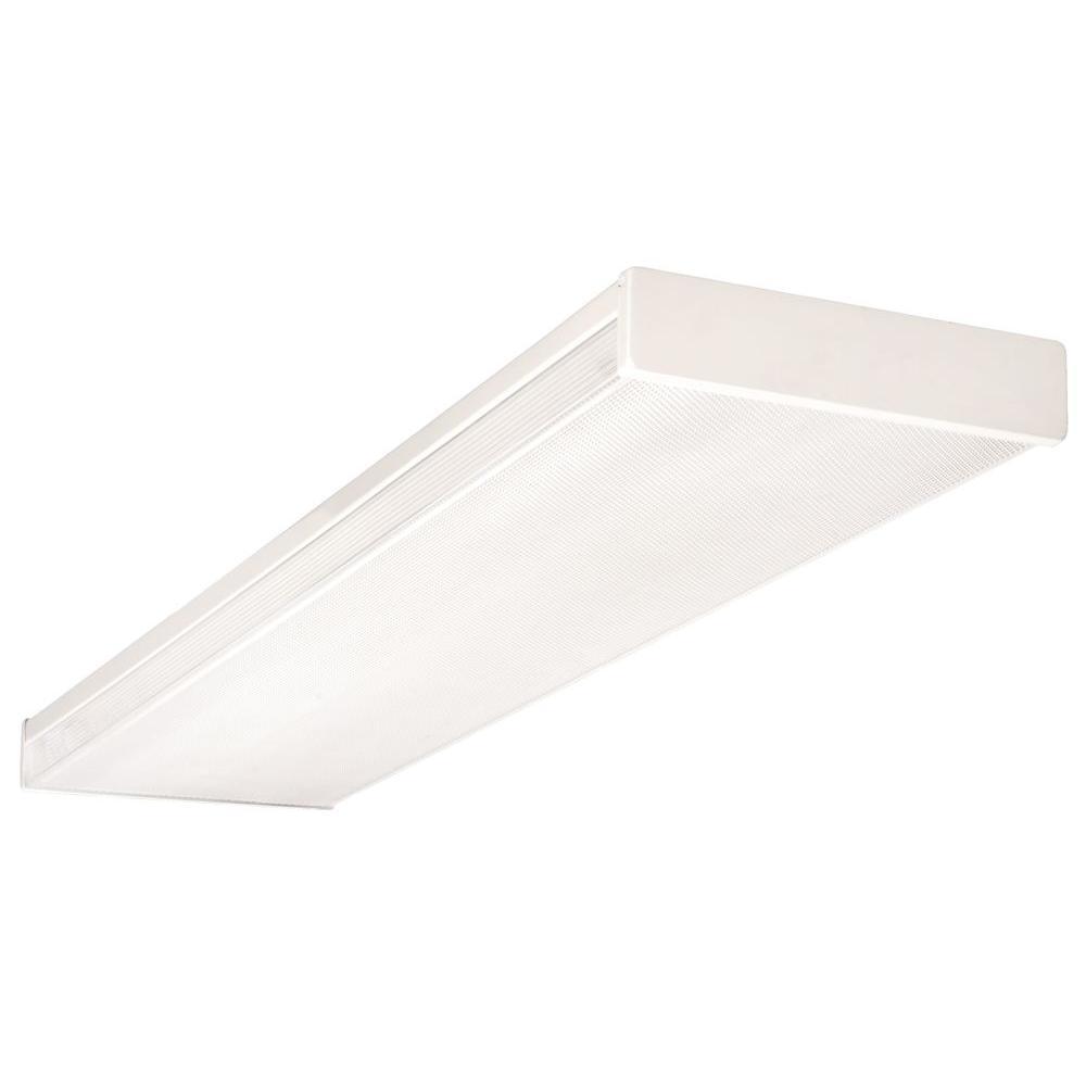 NICOR 4 ft. Two Lamp Fluorescent Wraparound Fixture with Dual Voltage Ballast