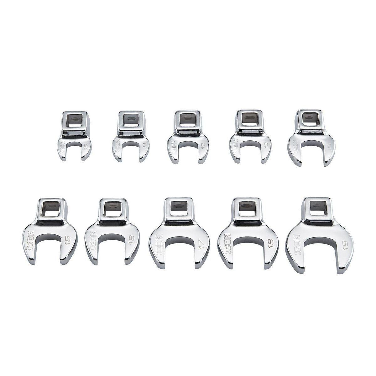 3/8 in. Drive Metric Professional Crowfoot Wrench Set, 10 Pc.