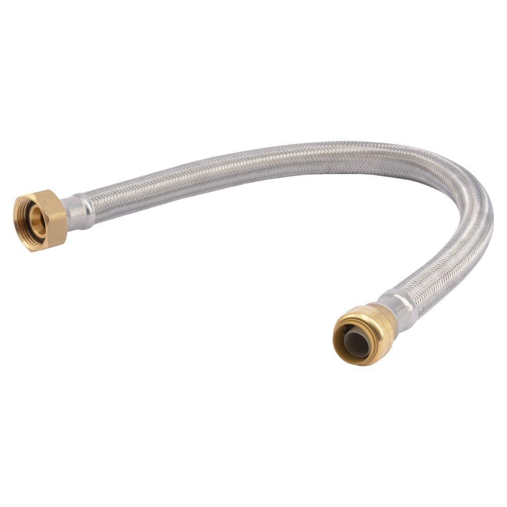 3/4 in. Push-to-Connect x 1 in. FIP x 24 in. Braided Stainless Steel Water Softener Connector