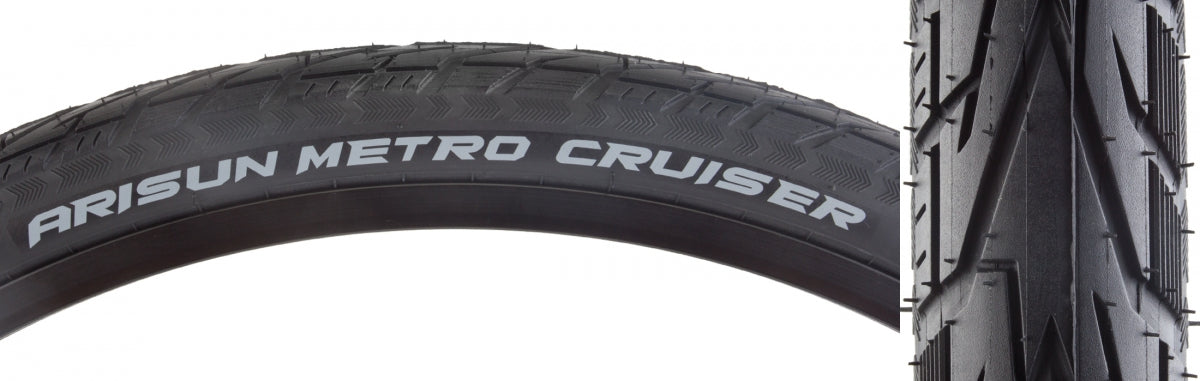 Arisun Metro Cruiser 700x45 Wire TPI 75 Black/Black Reflective Road Tire T070128