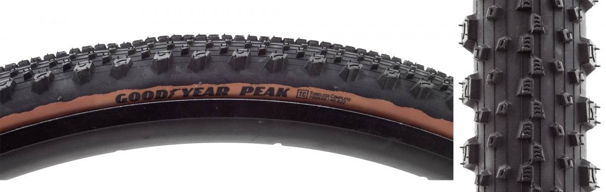 Goodyear Peak Tire 700 x 40 PSI 58 TPI 120 Tubeless Folding Black/Tan Gravel GR.001.40.622.V004.R